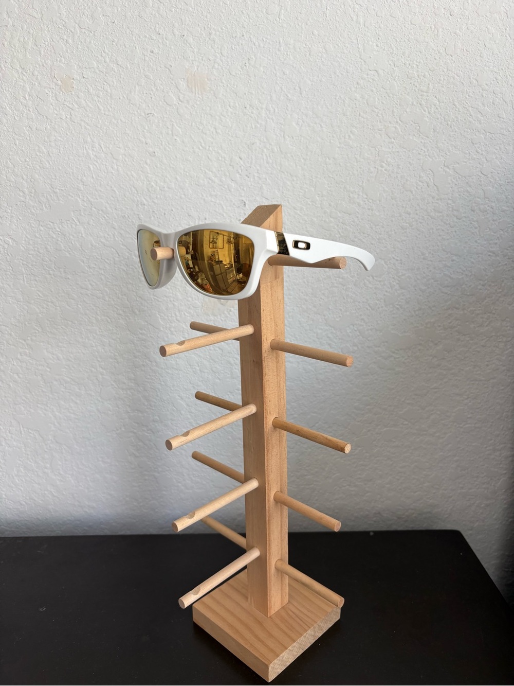 Oakley White Sunglasses with Gold Mirrored Lenses